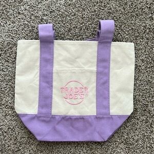 Trader Joe's Mini Canvas Tote in Lavender - NWT